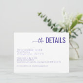 Elegant Purple Typographic Details Informatiekaartje (Staand voorkant)