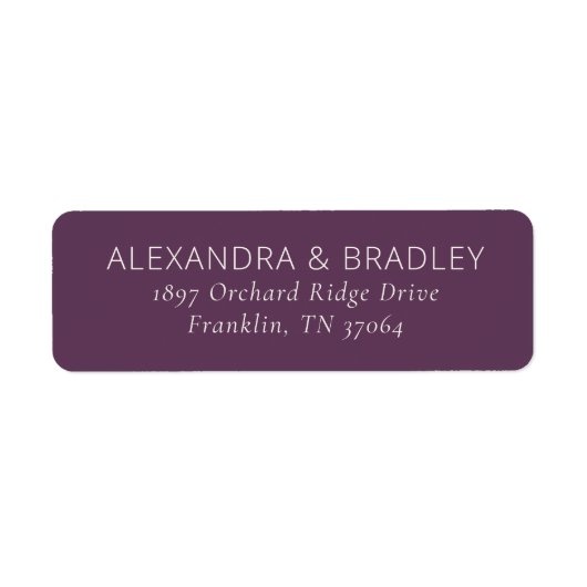 Elegant Purple Typographic Etiket (Voorkant)