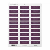 Elegant Purple Typographic Etiket (Full Sheet)