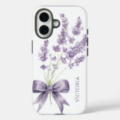 Elegant Purple Vintage Ribbon Personalized Case-Mate iPhone Case (Achterkant)