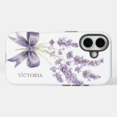 Elegant Purple Vintage Ribbon Personalized Case-Mate iPhone Case (Achterkant (horizontaal))