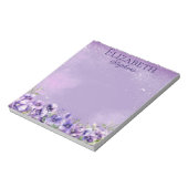 Elegant Purple Violets Boho Floral - Name Notitieblok (Linkerzijde)