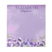 Elegant Purple Violets Boho Floral - Name Notitieblok (Voorkant)