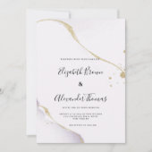 Elegant purple watercolor gold glitter wedding  kaart (Voorkant)