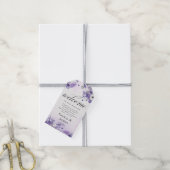 Elegant Purple Watercolor wedding Cadeaulabel (Met Touw)