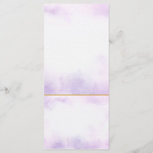 Elegant Purple Watercolor wedding Menu (Achterkant)