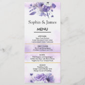 Elegant Purple Watercolor wedding Menu (Voorkant)