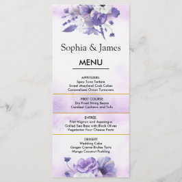Elegant Purple Watercolor wedding Menu