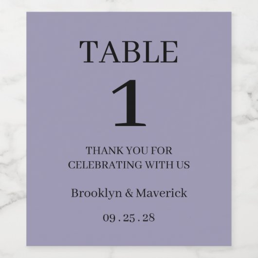 Elegant Purple Wedding Wijn Etiket (Enkel label)