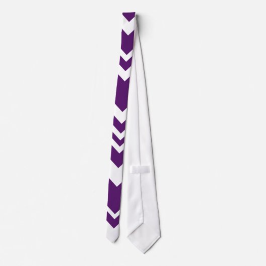 Elegant purple & white chevron pattern Neck Tie Stropdas (Achterkant)