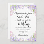 Elegant purple wisteria flower Wedding Kaart (Voorkant / Achterkant)