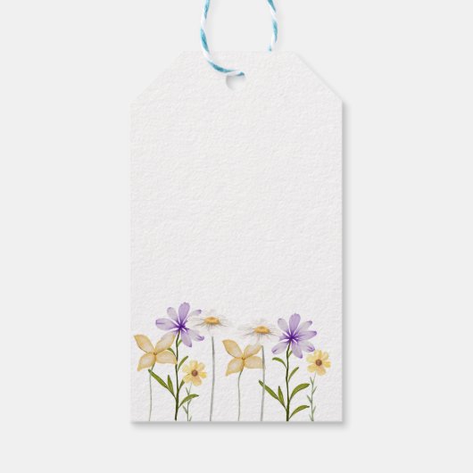 Elegant Purple Yellow Wildflower Wedding Cadeaulabel (Achterkant)
