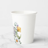 Elegant Purple Yellow Wildflower Wedding Papieren Bekers (Links)