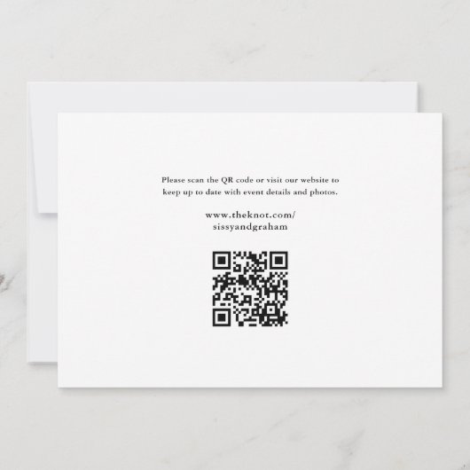Elegant QR Code 3 Photo Wedding Save The Date (Achterkant)