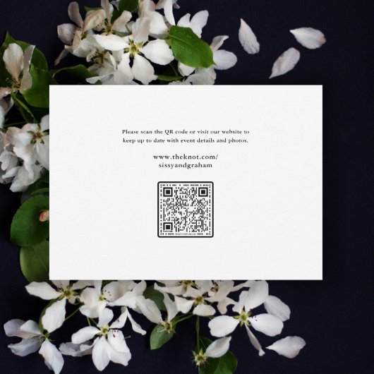 Elegant QR Code 3 Photo Wedding Save The Date