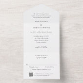 Elegant QR Code Classic Wedding All In One Uitnodiging (Binnen)