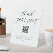 Elegant QR Code Digital Seating Chart Wedding Reclamebord Met Voetstuk (Insitu)