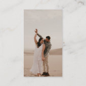 Elegant QR Code Dusty Blue Wedding Details Informatiekaartje (Achterkant)