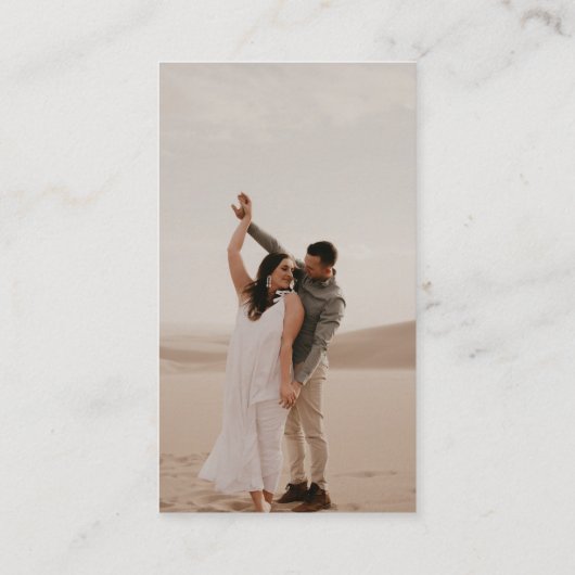 Elegant QR Code Dusty Blue Wedding Details Informatiekaartje (Achterkant)