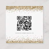 Elegant QR Code Gold Glitter Weddenschap RSVP Informatiekaartje (Achterkant)