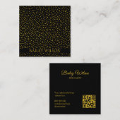 Elegant QR code gouden stippen patroon modern Vierkante Visitekaartje (Voorkant / Achterkant)