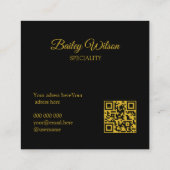 Elegant QR code gouden stippen patroon modern Vierkante Visitekaartje (Achterkant)