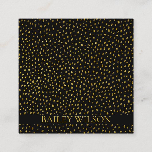 Elegant QR code gouden stippen patroon modern Vierkante Visitekaartje (Voorkant)