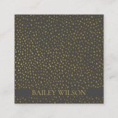 Elegant QR code gouden stippen patroon modern Vierkante Visitekaartje (Voorkant)