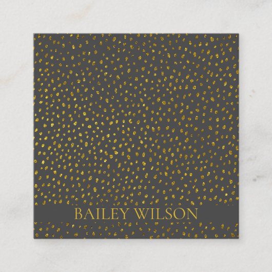 Elegant QR code gouden stippen patroon modern Vierkante Visitekaartje (Voorkant)