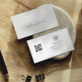 Elegant QR Code Kaart Sociaal Linnen Visitekaartje
