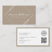 Elegant QR Code Kaart Sociaal Zand Visitekaartje (Voorkant / Achterkant)