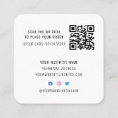Elegant QR-code Loyalty Business Logo Black White Kortingskaartje (Achterkant)