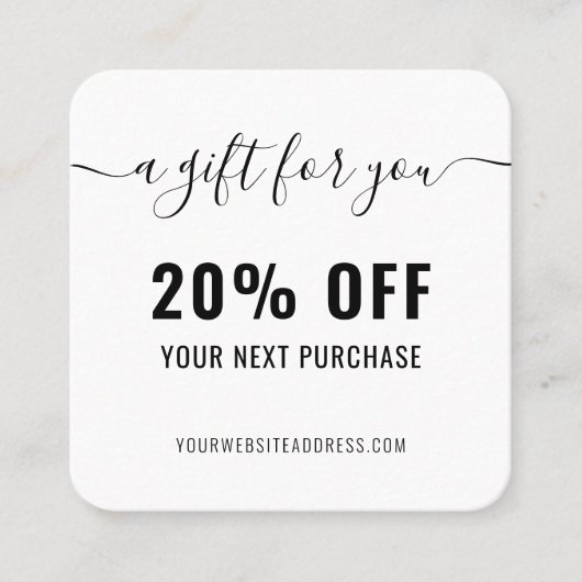 Elegant QR Code Loyalty Business Probability Black Kortingskaartje (Voorkant)