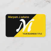 Elegant (QR-code) Modern Monogram Zwart Goud Visitekaartje (Voorkant)