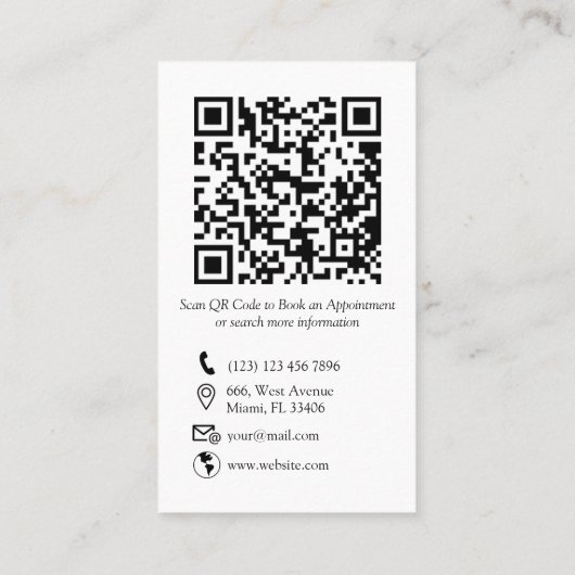 Elegant QR-code OBGYN Obstetricist Gynaecoloog Bu Visitekaartje (Achterkant)