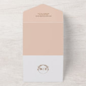 Elegant QR Code Peach Weddenschap All In One Uitnodiging (Buitenkant)