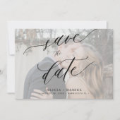 Elegant QR code photo wedding Save The Date (Voorkant)