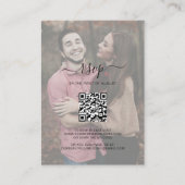 Elegant QR Code Photo Weduwmini RSVP Card Notitiekaartje (Voorkant)