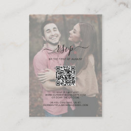 Elegant QR Code Photo Weduwmini RSVP Card Notitiekaartje
