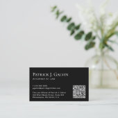 Elegant QR Code Professioneel Zwart Visitekaartje (Staand voorkant)