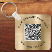 Elegant QR Code Promotion Gold Sleutelhanger (Voorkant)