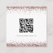 Elegant QR Code Roos Gold Glitter Wedding RSVP Informatiekaartje (Achterkant)