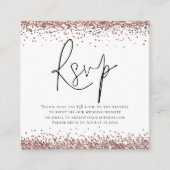 Elegant QR Code Roos Gold Glitter Wedding RSVP Informatiekaartje (Voorkant)