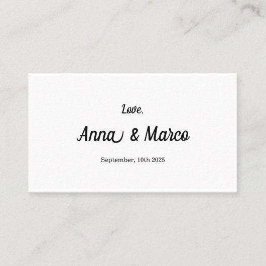 Elegant QR Code RSVP Card Visitekaartje (Achterkant)