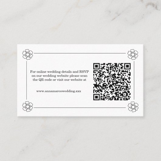 Elegant QR Code RSVP Card Visitekaartje (Voorkant)