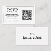 Elegant QR Code RSVP Card Visitekaartje (Voorkant / Achterkant)