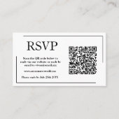 Elegant QR Code RSVP Card Visitekaartje (Voorkant)