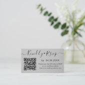 Elegant QR-code RSVP Chic Minimal Wedding Website Informatiekaartje (Staand voorkant)