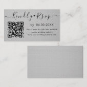 Elegant QR-code RSVP Chic Minimal Wedding Website Informatiekaartje (Voorkant / Achterkant)