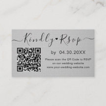 Elegant QR-code RSVP Chic Minimal Wedding Website